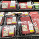 ground beef on display